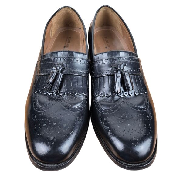 Florsheim Brinson Kiltie Tassel Loafers Sz 9.5 D Wingtip Black Leather Shoes main image 7